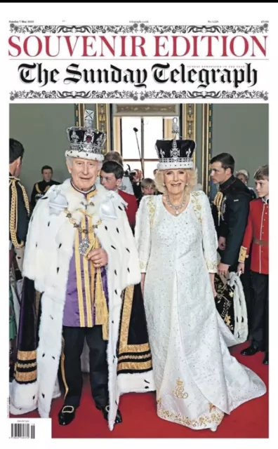 SUNDAY TELEGRAPH NEWSPAPER 7th May King Charles III Coronation Souvenir ...