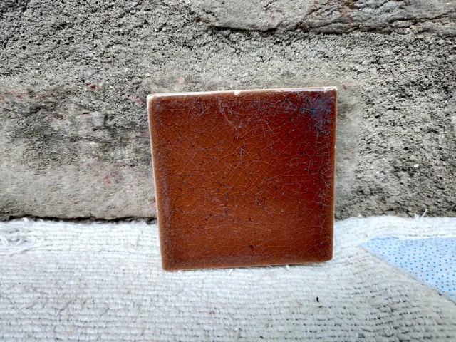 1930s Vintage Architecture Furniture Tile 3 x 3 Brown Shade Japan Collectable