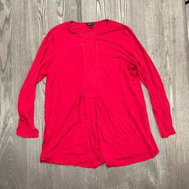 J.Jill Wear Ever Collection Top shirt Long Sleeves Round Neck Red Size L