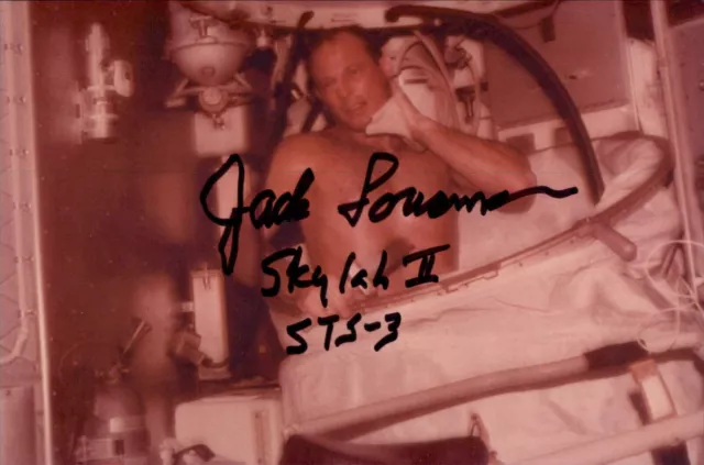 Jack Lousma Signed 4x6 Photo NASA Space Shuttle Astronaut Skylab STS Michigan