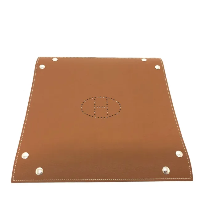 Authentic HERMES Vid Posh Tray Leather #6292