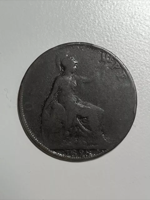 Error Misprint 1898 One Farthing Bronze Old Vintage Coin Money Queen Victoria