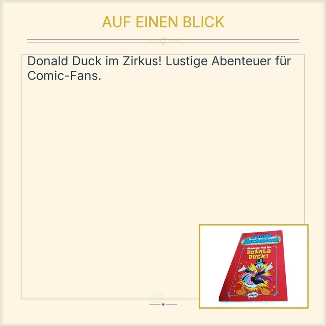 WALT DISNEY LTB Donald Duck Zirkus Comic Ehapa Deutsch EUR 6,95 ...