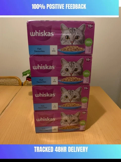 Whiskas 11+ Fish Selection in Jelly Pouches, Senior Cat Food  (12X 85g) ✅