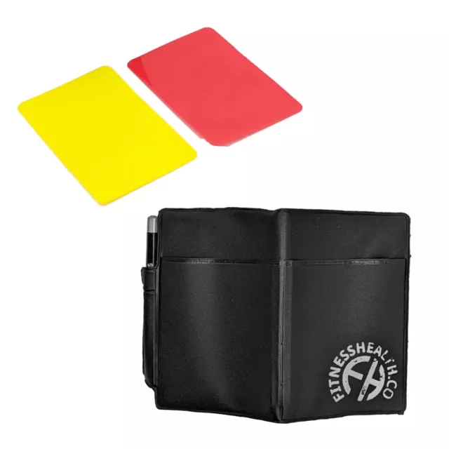 Referee Cards Red/Yellow Football Refs Wallet Notebook Pencil Soccer Sport Set