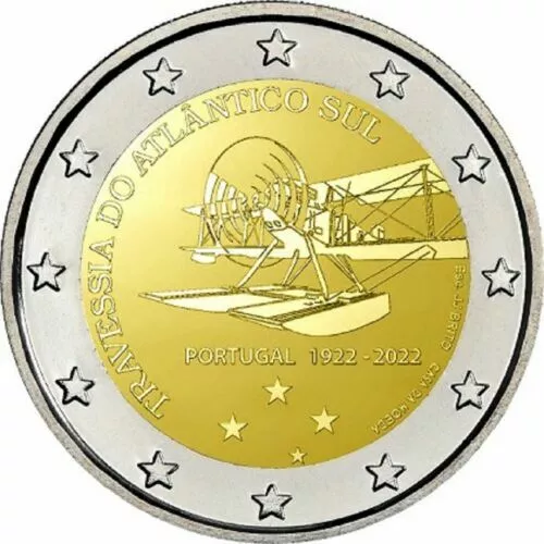 Moneda De 2 Euros Conmemorativa Portugal 2022. Travesia Atlantico Sur. S/C