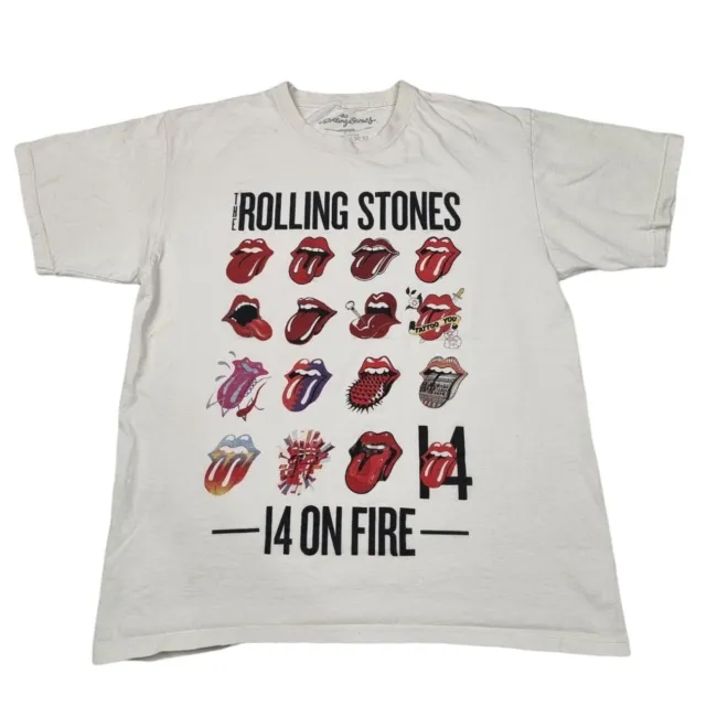 The Rolling Stones Men's Shortsleeve T-Shirt White Large VGC Free Postage