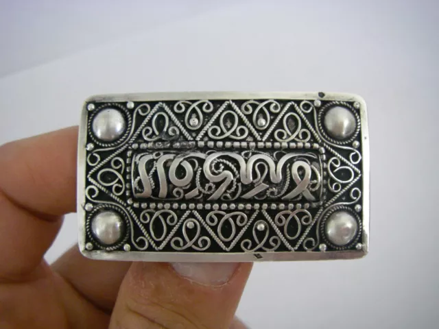 ancienne broche en relief 17gr en argent massif poinçon CRABE / N°13 orientale