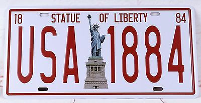 Novelty License Plate Vintage Tin Sign -STATUE OF LIBERTY USA 1884 Wall Plaque