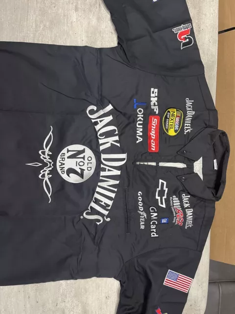 Jack Daniels Simpson Racing Shirt Mens Large Black Pit Crew Nascar Embroidered