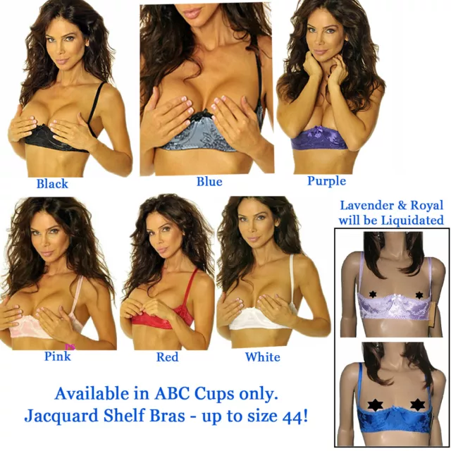 FLORAL JACQUARD SHELF Bra Open Cup Shows Nipples - LIMITED STOCK