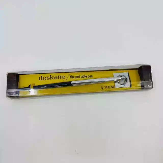 Bolígrafo vintage Sheaffer Deskette The put-able sin usar en caja con soporte TD7