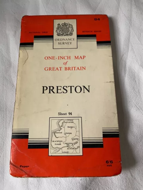 1964 Ordnance Survey Seventh Series One Inch Map 94 Preston (incl Fleetwood )