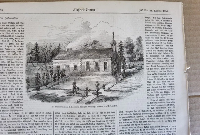 IZ Zeitungsdruck 1853 268 Dr Stahl Bethmann Hollweg USA Bethanien Michigan