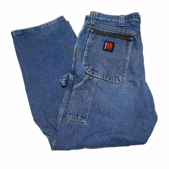 WRANGLER RIGGS WORKWEAR Jeans Men's 34X30 Blue Denim Carpenter Pants ...