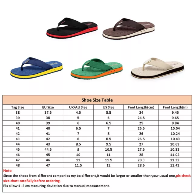 Mens Comfort Thongs Flip Flops Sandals Slip On Shoes Outdoor Beach Slippers 2