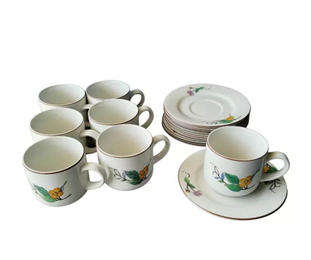 Woodhill by Citation Tea Cup/ Mug and Saucer Set of 7 EUC 14 Pieces