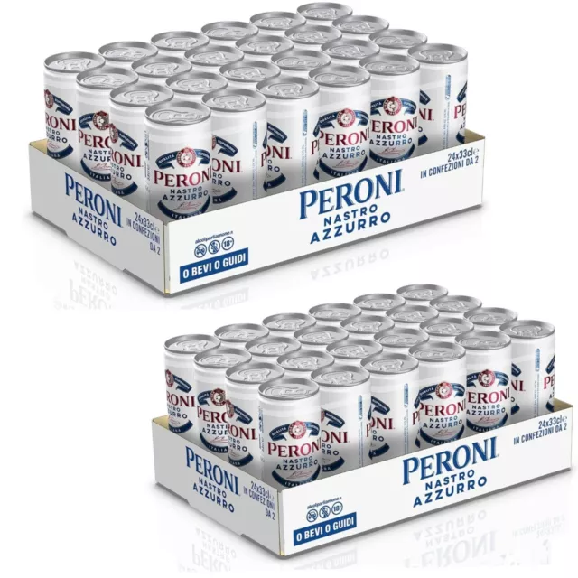 Birra Peroni Nastro Azzurro - Premium Lager - 24 Lattine da 33 CL