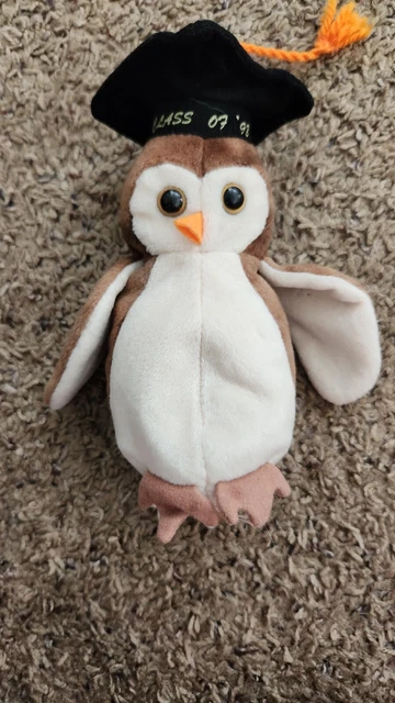 WISE TY Beanie Baby the Graduation Owl Class of  '98 MWMT Birthday May 31 1997