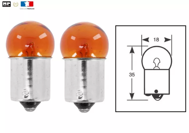 Ampoules clignotants 12V - 10W BA15S Orange
