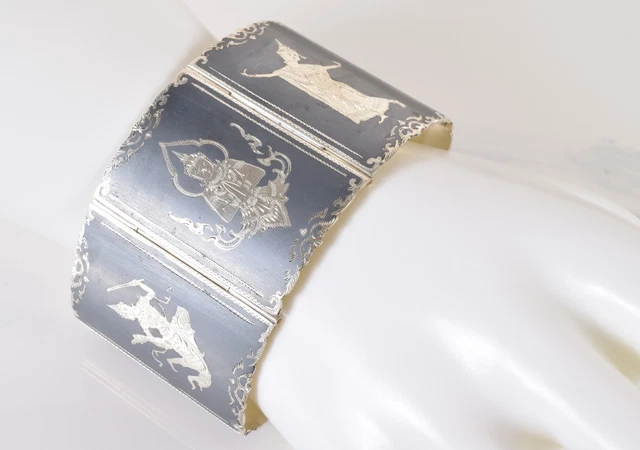 Early 20th Century Siamese Solid Silver Bracelet, 83g - Mongkut King of Siam Era 2
