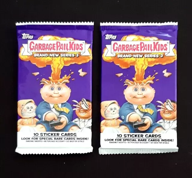 2 GARBAGE PAIL KIDS GPK Series 3 NEW SEALED 10 Sticker Card Packs - TOPPS 2013