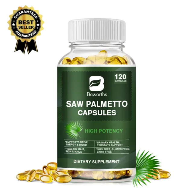 Saw Palmetto 120 Capsules - Prostate Health Mens Health Tablets Supplement