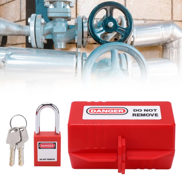 (Large Lock Box + 38mm Padlock)Plug Lockout Device Heat Resistant Heavy Duty