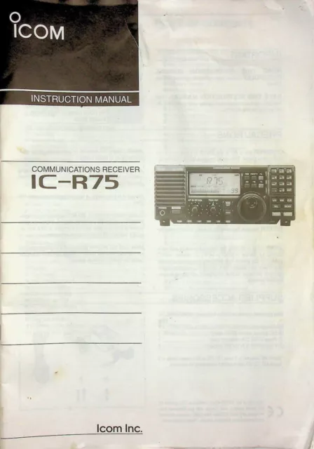 Icom Ic-R75 R75 Original Instruction Manual