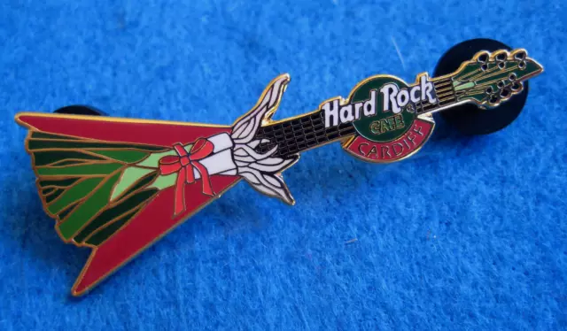 CARDIFF WALES WELSH St DAVID'S DAY LEEK FLYING V GUITAR RUGBY Hard Rock Cafe PIN