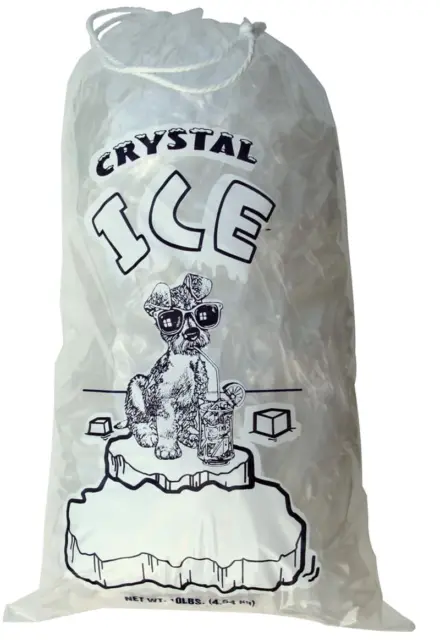Ice Bags with Drawstring Heavy Duty Commercial Grade (10 Lb Pack 500)