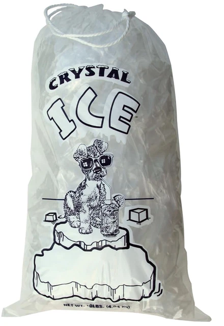Ice Bags with Drawstring Heavy Duty Commercial Grade (10 Lb Pack 500)