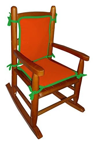 Baby Doll Bedding Solid Reversible Junior Rocking Chair Pad Orange/Apple