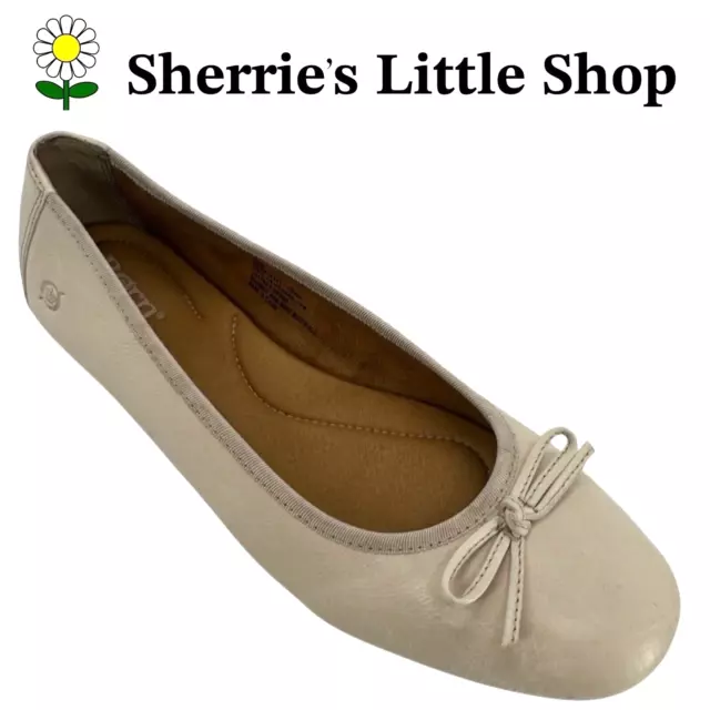 Women's BORN Brin Beige Leather Ballet Flats Shoes size 9M