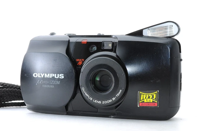 NEAR MINT] OLYMPUS μ Mju Zoom Panorama Black 35mm Film Camera From