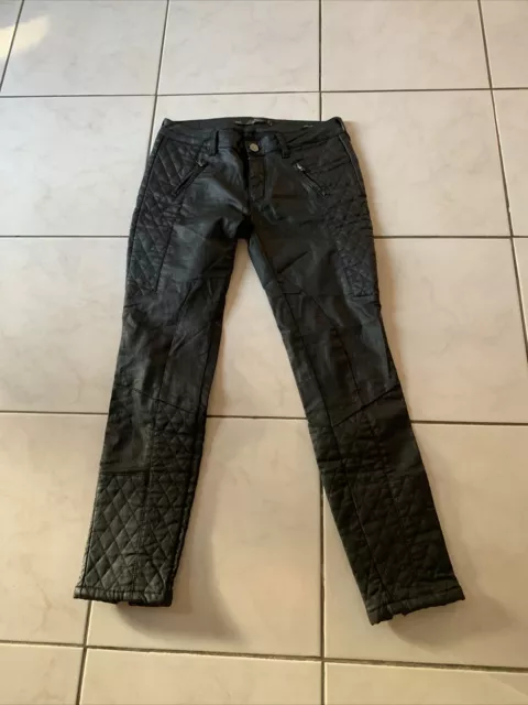 Pantalon Jean ZARA taille 36/38 noir matelassé très bon état