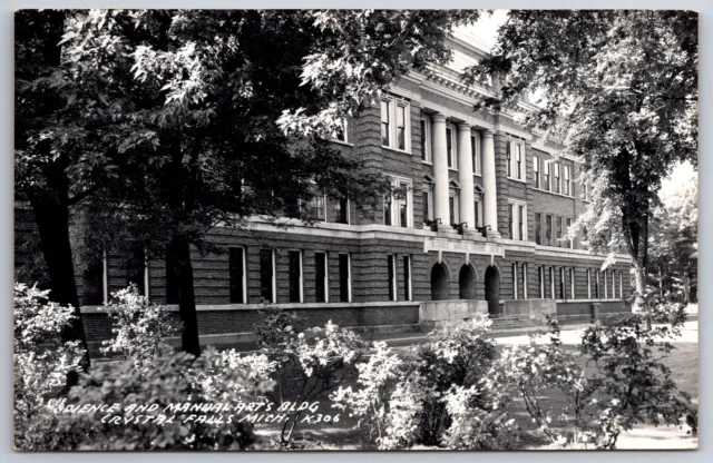 Crystal Falls Michigan~Science & Manual Arts Building~1950s RPPC