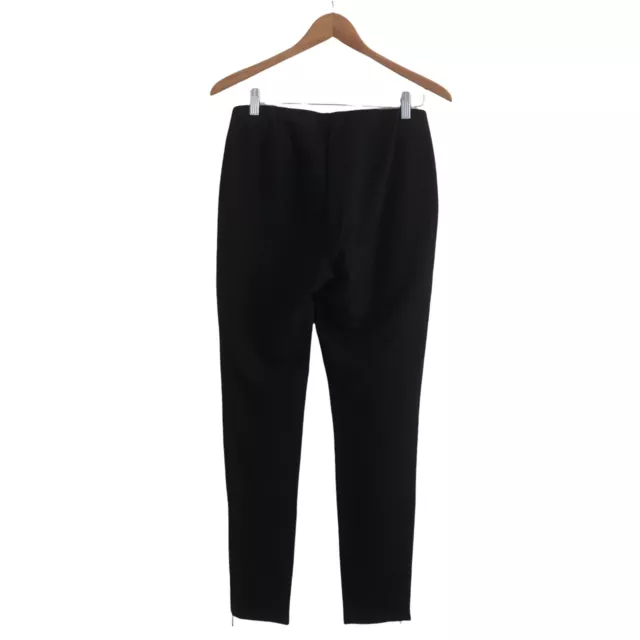 Eileen Fisher Black Ponte Knit Pants Womens S zip ankle High Rise Pull on