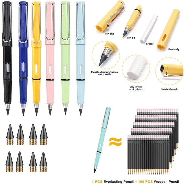 6 Packungen Tintenlose Bleistifte, Ewiger Bleistift, Kein Tinten Stift, Magische