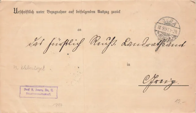 702235) DR Frei lt. Avers Blg. No.11 Staatswanwaltschaft Gera 1897