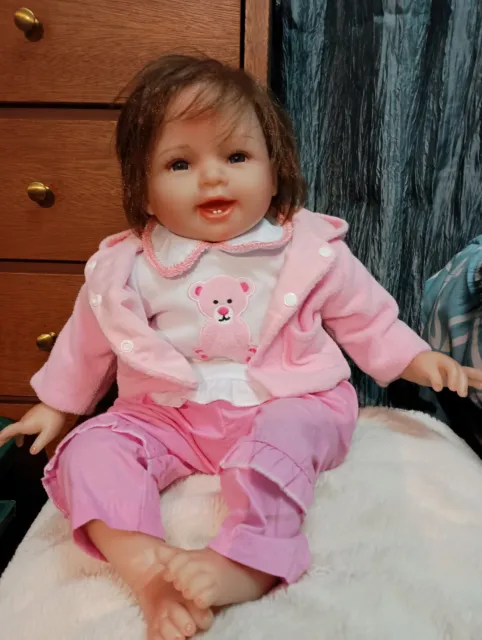 Mama Dell Reborn Doll With Rooted Hair Pink Outfit Life Like Size