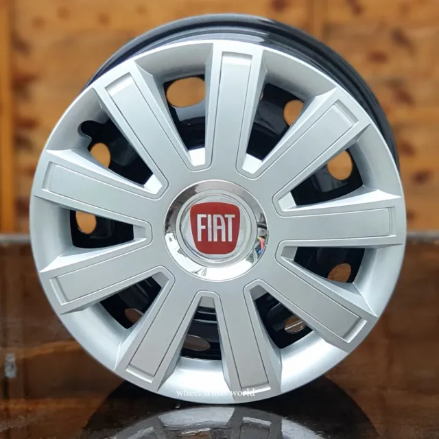 4x14" wheel trims to fit Fiat 500  Silver