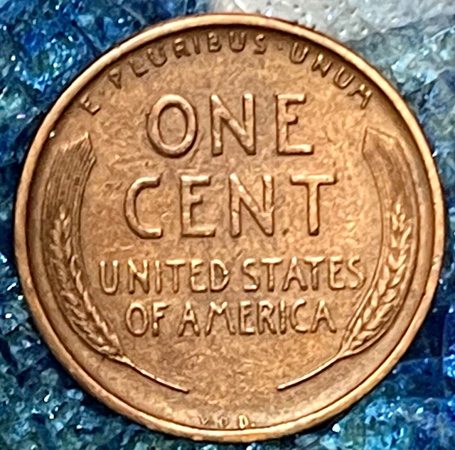 1909 VDB Lincoln Cent  Wheat Penny  RED & BROWN AU / UNC  Old Cleaning