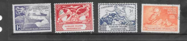 Falkland Islands Dependencies 1949 UPU fine used set 4 stamps