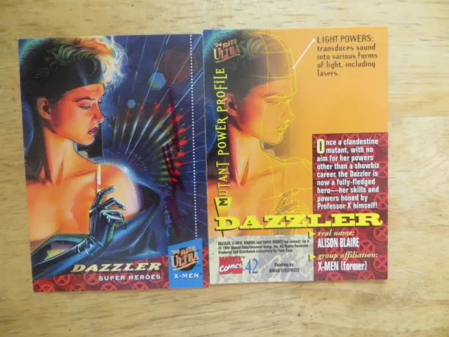 '94 Marvel Fleer Ultra X-Men Dazzler Card Signed Brian Stelfreeze, With Poa