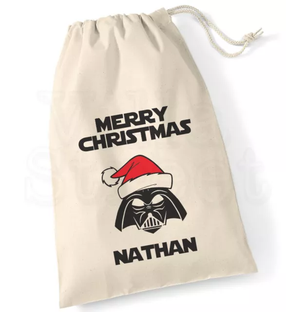 Personalised Drawstring Star Wars 'Darth Vader' Christmas Gift Bag/ Sack