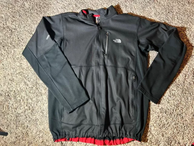 THE NORTH FACE Jacket Mens Large Black Red Flight Series Windstopper  Running Zip $34.99 - PicClick