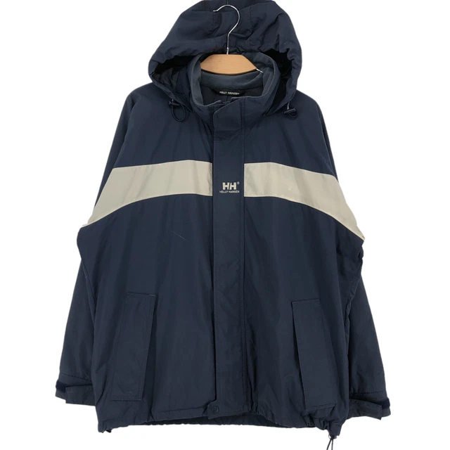 Vintage Helly Hansen Uomo con Cappuccio Impermeabile Giacca Cappotto Taglia M
