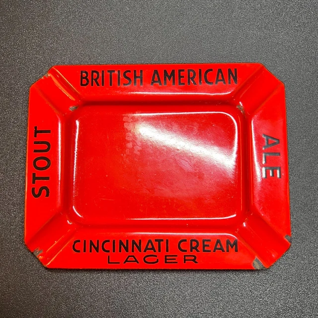 Vtg Cincinnati Cream Beer Lager Ale Porcelain Ashtray Antique Beer Advertising