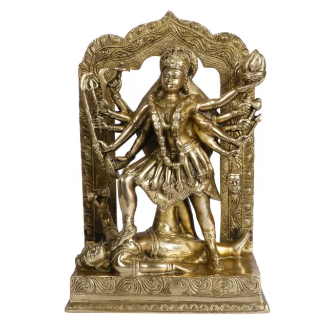 Brass Maa Kali Statue | Adi Shakti Ma Goddess Murti Idol Aadya Chamunda Kamakshi